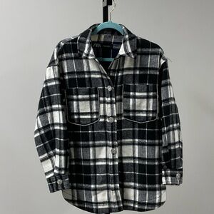 Zara Kids Checkered Jacket in Black and White